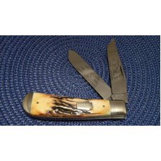 Schatt & Morgan Titusville PA. 1995 Stag 032101 Jumbo Trapper Knife - NIB Schatt & Morgan Titusville PA. 1995 Stag 032101 Jumbo Trapper Knife - NIB