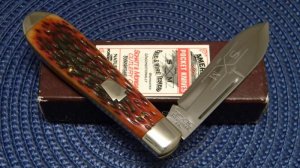 Schatt & Morgan Titusville PA. Bone 041906 Tear Drop Jack Knife - NIB