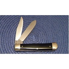 Buck Creek Solingen Germany Black KKK Trapper Knife in Wood Coffin c.1995 Buck Creek Solingen Germany Black KKK Trapper Knife in Wood Coffin c.1995