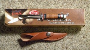 Case XX USA 2011 Stacked Leather M 3 Finn SS Fixed Blade Sheath Knife - NIB