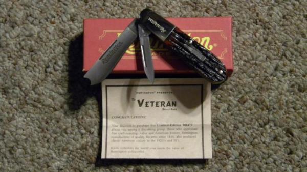 Remington UMC USA 2008 Amber Bone RB473 Bullet The Veteran One Arm Razor Knife - NIB Remington UMC USA 2008 Amber Bone RB473 Bullet The Veteran One Arm Razor Knife - NIB