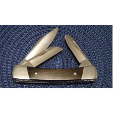 Buck 703 USA Aurum Etch Colt Wood 3 Blade Folding Knife Pre 1986 - NIB