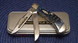 Case XX USA 2005 Mediterranean Blue Bone T.B. 62110 SS ACK Saddlehorn CCC Annual Club Knife - NIB