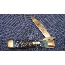 Case XX USA 2005 Teal Bone 611 1/2 Quality Test Run Cheetah Cub Swing Guard Lockback Knife - NIB