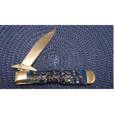 Case XX USA 2005 Teal Bone 611 1/2 Quality Test Run Cheetah Cub Swing Guard Lockback Knife - NIB