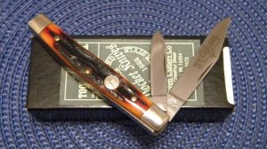 Queen Cutlery Co. #2 Titusville PA PH-D2 Tool Steel Bone Jack Knife - NIB