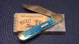 Case XX USA 2004 Caribbean Blue Bone 61549L SS Copperlock Knife - NIB