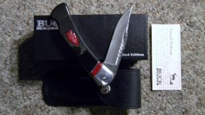 Buck 110 Custom Jasper Arrow Folding Hunter Lockback Knife - NIB