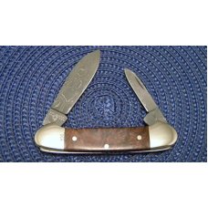 Boker Solingen Germany Walnut Damascus Canoe 2010 Annual Knife - NIB