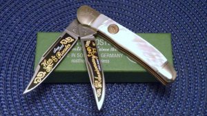 Hen & Rooster Bertram Cutlery Solingen Pearl 232-MOP 160th Anniversary Copperhead Knife - NIB