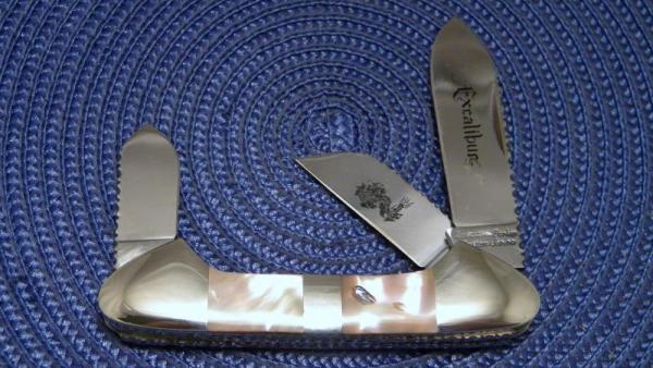 Parker Custom Series Japan Abalone Pearl Excalibur Gunboat Canoe Knife Parker Custom Series Japan Abalone Pearl Excalibur Gunboat Canoe Knife