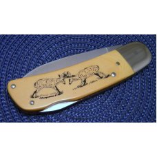 Schrade + USA SC504 Scrimshawed Micarta Big Lockback Knife