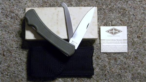 Western USA Stainless WR262D Dual Lockback Knife & Pouch - NIB Western USA Stainless WR262D Dual Lockback Knife & Pouch - NIB