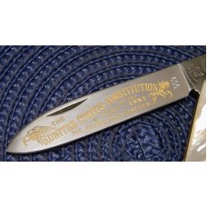 Fight'n Rooster Frank Buster Celebrated Cutlery Germany Pearl US Constitution Whittler Knife - NIB