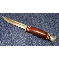 Ka-Bar Kabar 1232 USA Stacked Leather Fixed Blade Sheath Knife Ka-Bar Kabar 1232 USA Stacked Leather Fixed Blade Sheath Knife