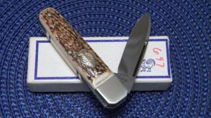 Hen & Rooster Bertram Germany CM-6 Stag Folding Pocket Knife - NIB