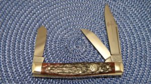 Battle Axe Brand Shouse & Hardin Germany Bone Stockman Knife