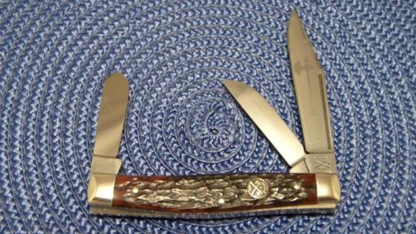 Battle Axe Brand Shouse & Hardin Germany Bone Stockman Knife