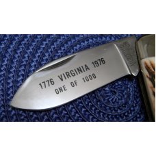 Taylor Cutlery Kingsport, Tenn. (Japan) Stag Virginia Bicentennial Elephant Toe Knife c.1976 - NIB Taylor Cutlery Kingsport, Tenn. (Japan) Stag Virginia Bicentennial Elephant Toe Knife c.1976 - NIB