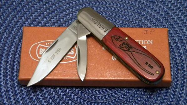 John Primble Belknap USA Wood BG-8 Barlow Knife 8Th Edition Blue Grass Commemorative- NIB