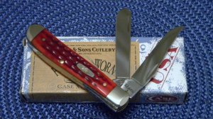 Case XX USA 2009 Old Red Pocket Worn Bone 6207 SS Mini Trapper Knife - NIB