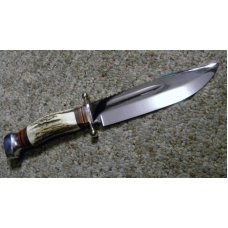 Linder Solingen Germany INOX Stag Big Western Fixed Blade Sheath Knife Linder Solingen Germany INOX Stag Big Western Fixed Blade Sheath Knife