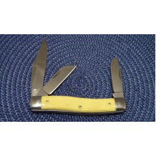 Camillus Made in the USA Yellow Delrin Rough Cut Tobacco Stockman Knife