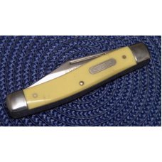 Camillus Made in the USA Yellow Delrin Rough Cut Tobacco Stockman Knife