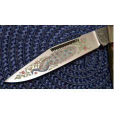 Bulldog Brand Solingen Germany Celluloid Peacock Moose Knife Bulldog Brand Solingen Germany Celluloid Peacock Moose Knife
