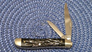 Case Tested XX 6220 Rough Black Peanut Knife C. 1920-1940