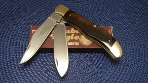 Frontier Double Eagle Imperial Stainless USA 4625 Wood Folding Hunter Knife - NIB