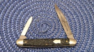John Primble Belknap HDW & MFG Co. 902 Delrin 2 Blade Stockman Knife - c.1940-1968