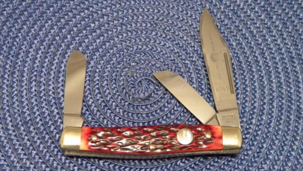 John Primble Belknap Inc. Lou. KY Solingen Germany 404 B Red Bone Stockman Knife John Primble Belknap Inc. Lou. KY Solingen Germany 404 B Red Bone Stockman Knife