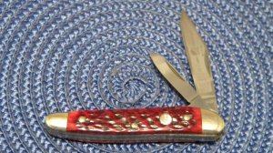 John Primble Belknap Inc. Lou. KY Solingen Germany 402 B Red Bone 2 Blade Stockman Knife