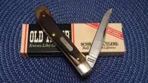 Schrade USA 194OT Old Timer Delrin Gunstock Trapper Linerlock Knife - NIB