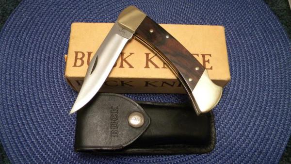 Buck 110 USA Hunter Wood Folding Lockback Knife c.1974-1980 - NIB