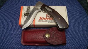Case XX SS USA 9 Dot (1981) Wood Sidewinder Side Release Lockblade Knife - NIB
