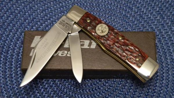Ka-Bar Olean, NY Jigged Wood Gunstock Jack Knife c.1980 Club Knife - NIB Ka-Bar Olean, NY Jigged Wood Gunstock Jack Knife c.1980 Club Knife - NIB