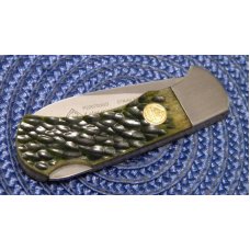 Puma Germany Stainless P220700GB Green Bone 4 Star Mini Folding Lockback Knife c.2002 - NIB Puma Germany Stainless P220700GB Green Bone 4 Star Mini Folding Lockback Knife c.2002 - NIB