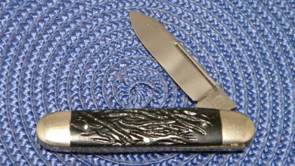 Aerial Cutlery Co. Marinette WIS. Rough Black Equal End Knife c.1912-1950