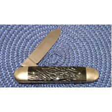 Aerial Cutlery Co. Marinette WIS. Rough Black Equal End Knife c.1912-1950