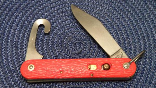 Camillus New York USA Orange Paratrooper Switchblade Knife