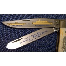 Case XX USA 1 Dot (1999) Bone 6254 SS Monitor vs MerrimacTrapper Knife - NIB Case XX USA 1 Dot (1999) Bone 6254 SS Monitor vs MerrimacTrapper Knife - NIB