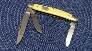 Carl Schlieper Solingen Germany German Eye Yellow Stockman Knife