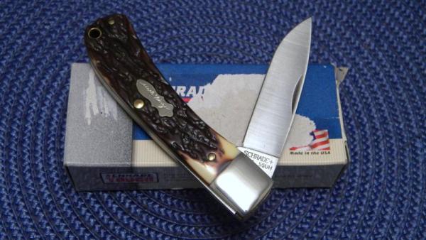 Schrade + USA 55UH Uncle Henry Staglon Bruin Linerlock Knife - NIB