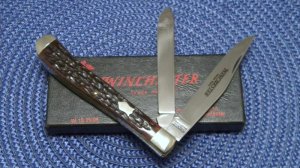 Winchester Trademark USA 1987 Bone 2904 Slimline Trapper Farmers Jack Knife - NIB