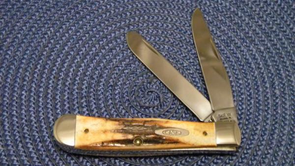 Case XX Bradford PA USA 1992 Stag 5254 SS Trapper Knife Case XX Bradford PA USA 1992 Stag 5254 SS Trapper Knife