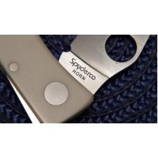 Spyderco Jess Horn AUS-8 Japan White Micarta Folding Lockback Knife Spyderco Jess Horn AUS-8 Japan White Micarta Folding Lockback Knife