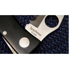 Spyderco Jess Horn AUS-8 Japan Black Micarta Serrated Folding Lockback Knife Spyderco Jess Horn AUS-8 Japan Black Micarta Serrated Folding Lockback Knife