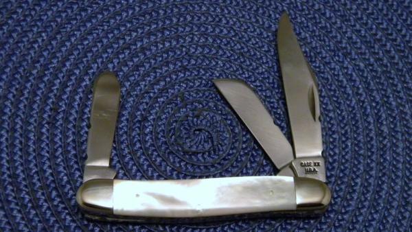 Case XX USA 6 Dot (1974) Pearl 6347 HP Customized Stockman Knife Case XX USA 6 Dot (1974) Pearl 6347 HP Customized Stockman Knife